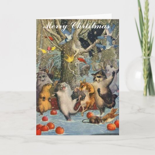 ウッズグリーティングカードのヴィンテージクリスマス シーズンカード (正面)