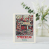 ウッズスカボローメインUSAのアイコニックハウス ポストカード (スタンド正面)