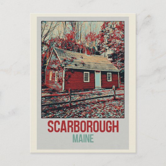 ウッズスカボローメインUSAのアイコニックハウス ポストカード (正面)