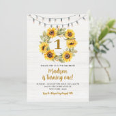 ウッズス素朴ンフラワーファースト誕生日 招待状 (スタンド正面)