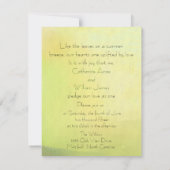 ウッズフォレカジュアルストエレガントアウトドア結婚ズ 招待状 (裏面)