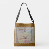 ウッズブラウンの白い尾の鹿 クロスボディバッグ (裏面)