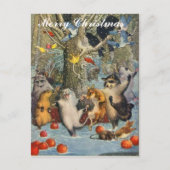 ウッズポストカードのヴィンテージクリスマス シーズンポストカード (正面)