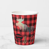 ウッズムース素朴レッドプレイドネーム紙カップを追加 紙コップ (裏面)