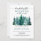 ウッズモダンバチェロレッテ請求書の週末 招待状 (正面)