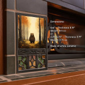 ウッズルームにかわいいウオーターカラー子供へベア タイル