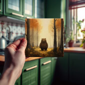 ウッズルームにかわいいウオーターカラー子供へベア タイル