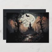 ウッズ不気味ハローウィンパーティ招待状 招待状 (正面/裏面)