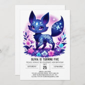 ウッズ威厳のあるキツネデジタル誕生日 招待状 (正面/裏面)