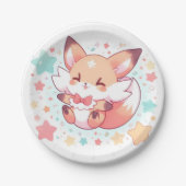 ウッズ威厳のあるキツネベビーシャワー ペーパープレート (正面)