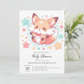 ウッズ威厳のあるキツネベビーシャワー 招待状 (スタンド正面)