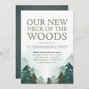 ウッズ引っ越し祝いパーティーパーティの招待状ウィンターフォレスト 招待状