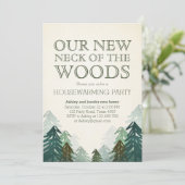 ウッズ引っ越し祝いパーティーパーティの招待状ウィンターフォレスト 招待状 (スタンド正面)