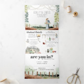 ウッズ素朴で週末 |フォレスト結婚ズ 三つ折り招待状 (内部)