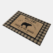 ウッズ素朴ズの家族名のベアーウェルカムキャビン ドアマット (アングル)