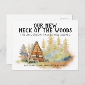 ウッズ素朴ツリーの新しいネックキャビンハウス 案内ポストカード (正面/裏面)