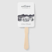 ウッズ素朴パーソナライズされた結婚式 プログラムハンドファン ハンドファン (正面)