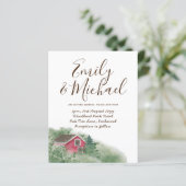 ウッズ素朴結婚式の招待で予算キャビン (スタンド正面)