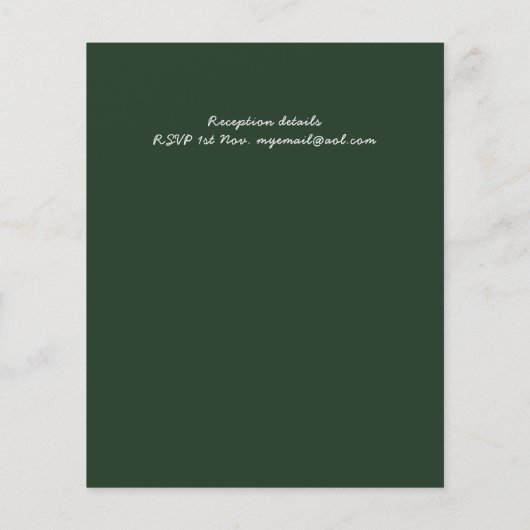 ウッズ素朴結婚式の招待で予算キャビン (裏面)