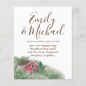 ウッズ素朴結婚式の招待で予算キャビン (正面)