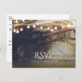 ウッズ素朴魅惑された森林照明ウェディングRSVP インビテーションポストカード (正面/裏面)