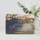 ウッズ素朴魅惑された森林照明ウェディングRSVP 出欠カード (スタンド正面)