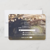 ウッズ素朴魅惑された森林照明ウェディングRSVP 出欠カード (正面)