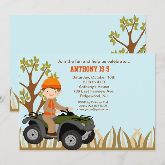 ウッズ誕生日招待状 招待状 (正面/裏面)