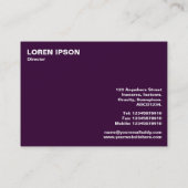 ウッズ，ブートパーク，カーディフ（紫のトーン） 名刺 (裏面)