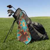 ウッディとサテンのミックスの円形の万華鏡のように千変万化するパターン ゴルフタオル (グリーン)