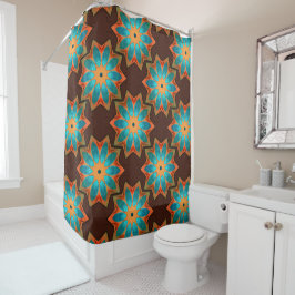 ウッディとサテンのミックスの円形の万華鏡のように千変万化するパターン シャワーカーテン