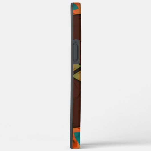 ウッディとサテンのミックスの円形の万華鏡のように千変万化するパターン Case-Mate iPhoneケース (裏面 / 右)