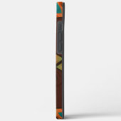 ウッディとサテンのミックスの円形の万華鏡のように千変万化するパターン Case-Mate iPhoneケース (裏面 / 左)