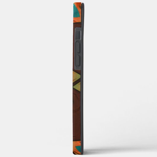 ウッディとサテンのミックスの円形の万華鏡のように千変万化するパターン Case-Mate iPhoneケース (裏面 / 左)