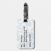 ウッディウェーブハワイアンサーフイラストレーション ラゲッジタグ (裏面縦)