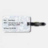 ウッディウェーブハワイアンサーフイラストレーション ラゲッジタグ (裏面横)