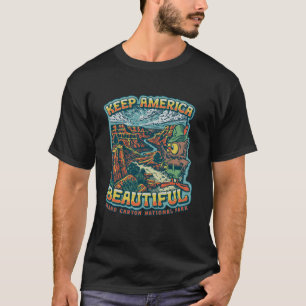 ウッディー・フクロウ アメリカを美しく グランドキャニオン自然 Tシャツ
