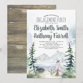 ウッディー・マウンテンズ・アドベンチャー・ボホ・エンゲージメント・パーティ 招待状