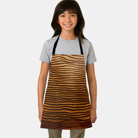ウッディ疑問に思ー波-エレガント木目モダン粒 エプロン (インサイチュ)