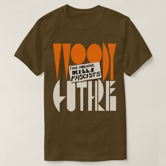 ウッディ・ガスリーこの機械はファシストを殺すタイプ Tシャツ (デザイン正面)