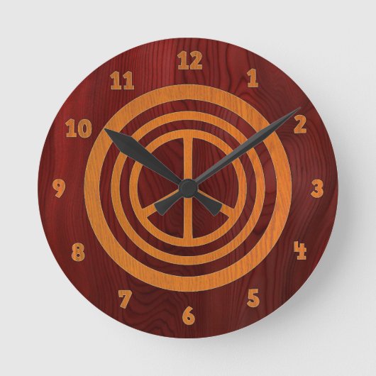 ウッディ·ピースII ラウンド壁時計 (正面)