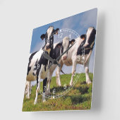 ウットファミリーポートレート スクエア壁時計 (傾斜)