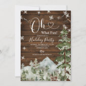 ウッドああ何おもしろい!クリスマスフローラホリデーウィンター 招待状 (正面)