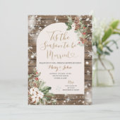 ウッドがクリスマスのフローラ結婚したになる季節 招待状 (スタンド正面)