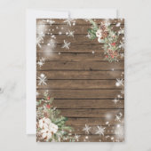 ウッドがクリスマスのフローラ結婚したになる季節 招待状 (裏面)