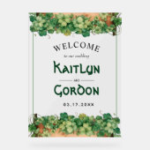 ウッドとつる植物セントパトリック結婚スデイへようこそ アクリルサイン (正面)