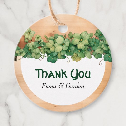 ウッドとつる植物St patricks dayアイリッシュルスチ結婚ック フェイバータグ (正面)