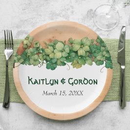 ウッドとつる植物St patricks dayアイリ結婚ッシュ ペーパープレート