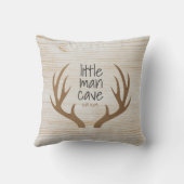 ウッドとアントラーズのちいさな男の子の洞窟のベビー・ルーム クッション (裏面)