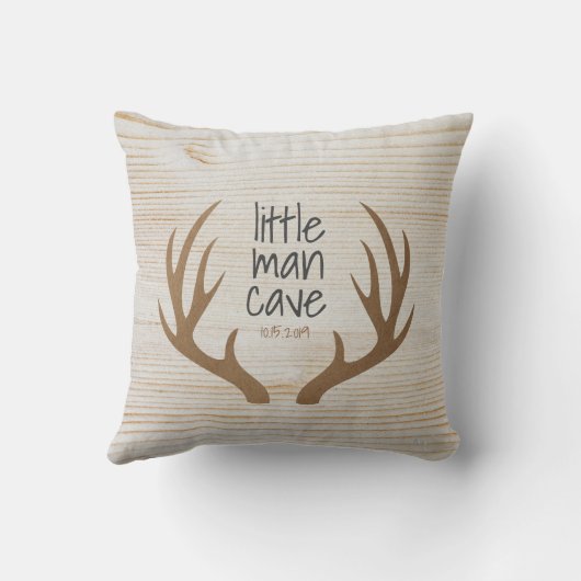 ウッドとアントラーズのちいさな男の子の部屋のベビー用品 クッション (裏面)
